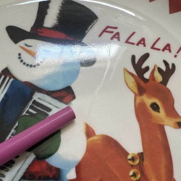 World Market Melamine 9" Christmas Plates Rudolph Olde World Holiday 5pc SET - Picture 8 of 8